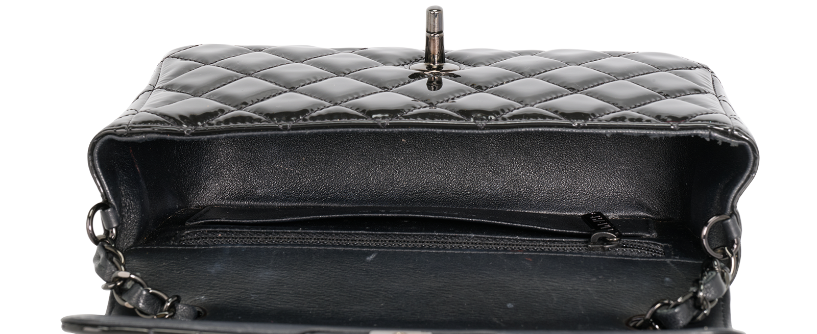 Mini Rectangular Classic Single Flap, &pound;3,600, Handbags, Black, Patent Leather, Other view